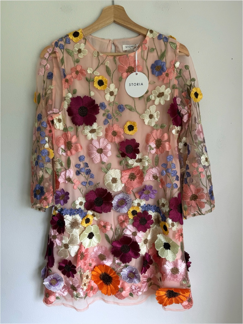 NWT Storia 3D-Large Multi-Color Flowers Shift Dress - Picture 5 of 9